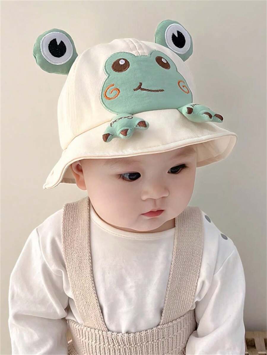 1pc Cute Frog Printed Toddler Sun Hat for Spring and Summer Wear