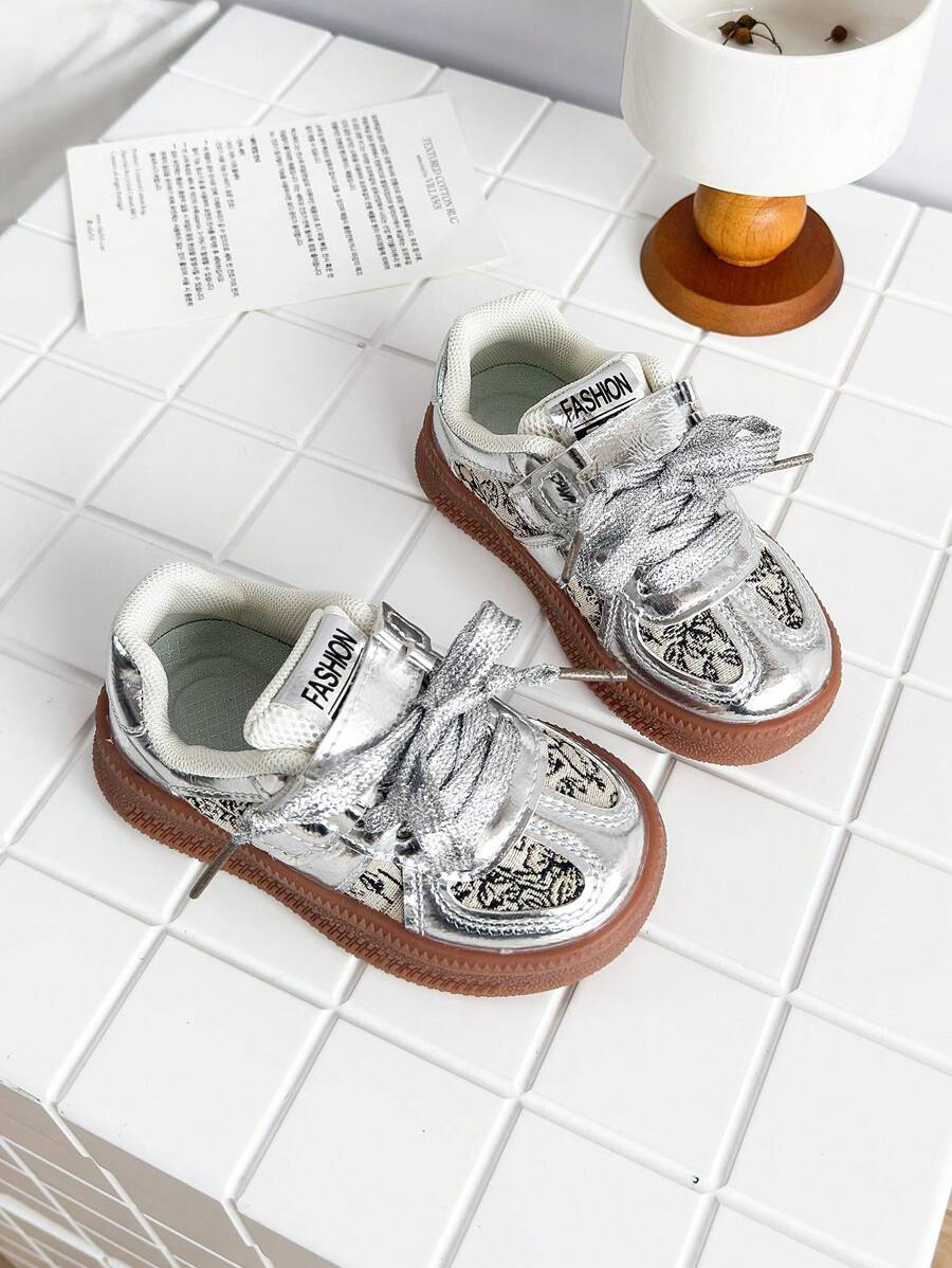 1 Pair Children Casual Running Shoes - Comfortable Hook and Loop Sneakers