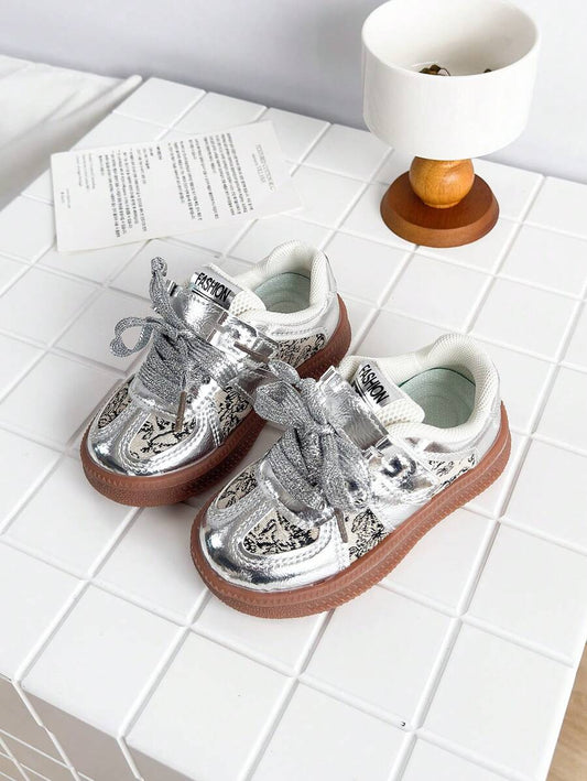 1 Pair Children Casual Running Shoes - Comfortable Hook and Loop Sneakers