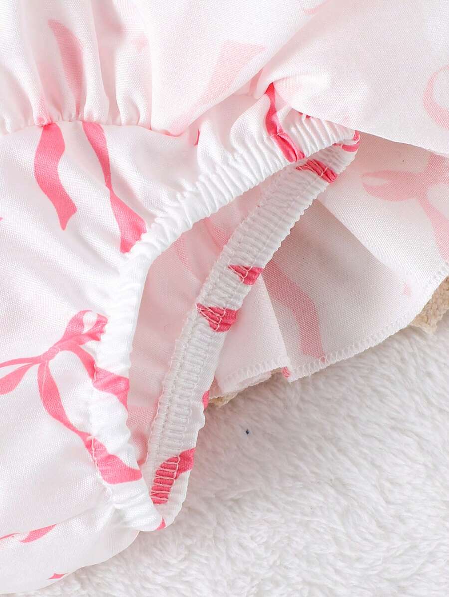 2PCS Baby Girl Lovely Bodysuit and Shorts Set for Cute Summer Daily Wear