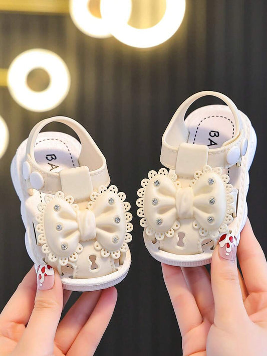 Cute White Sandals - Soft Infant Toddler Summer Beach Shoes for Baby Girls