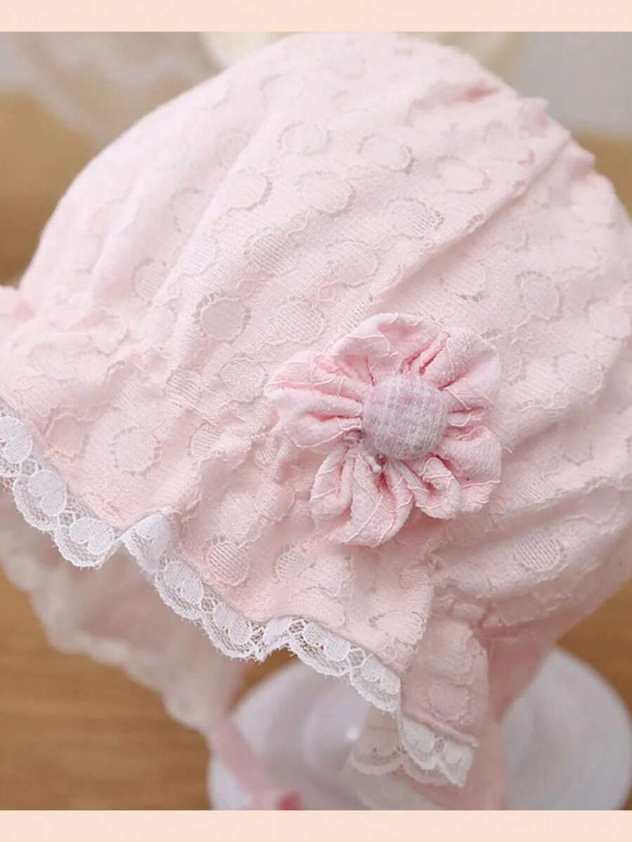 Lace Flower Princess Bonnet Hat for Cute Spring and Summer Wear