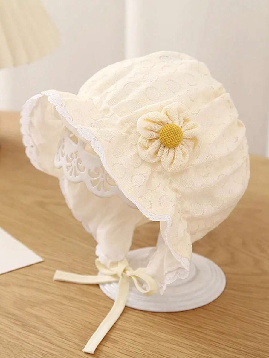 Lace Flower Princess Bonnet Hat for Cute Spring and Summer Wear