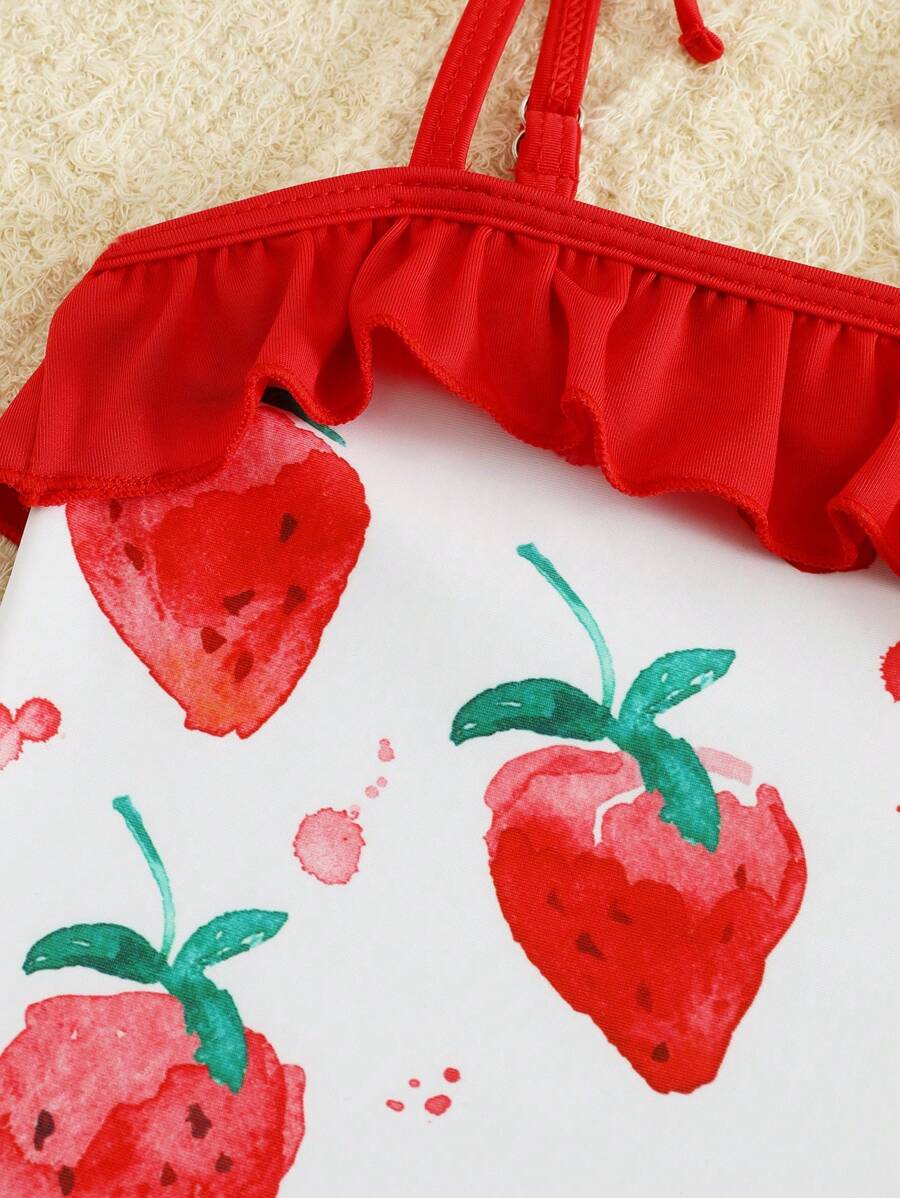 Baby Minimalist Print One-Piece Swimsuit for Daily Summer Beach and Pool Wear