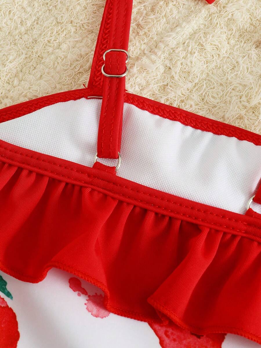 Baby Minimalist Print One-Piece Swimsuit for Daily Summer Beach and Pool Wear