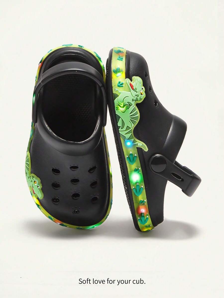 Unisex Green Dinosaur Sandals – Lightweight & Breathable, Cozy Pixies Summer Fashion Cartoon Shoes for Kids