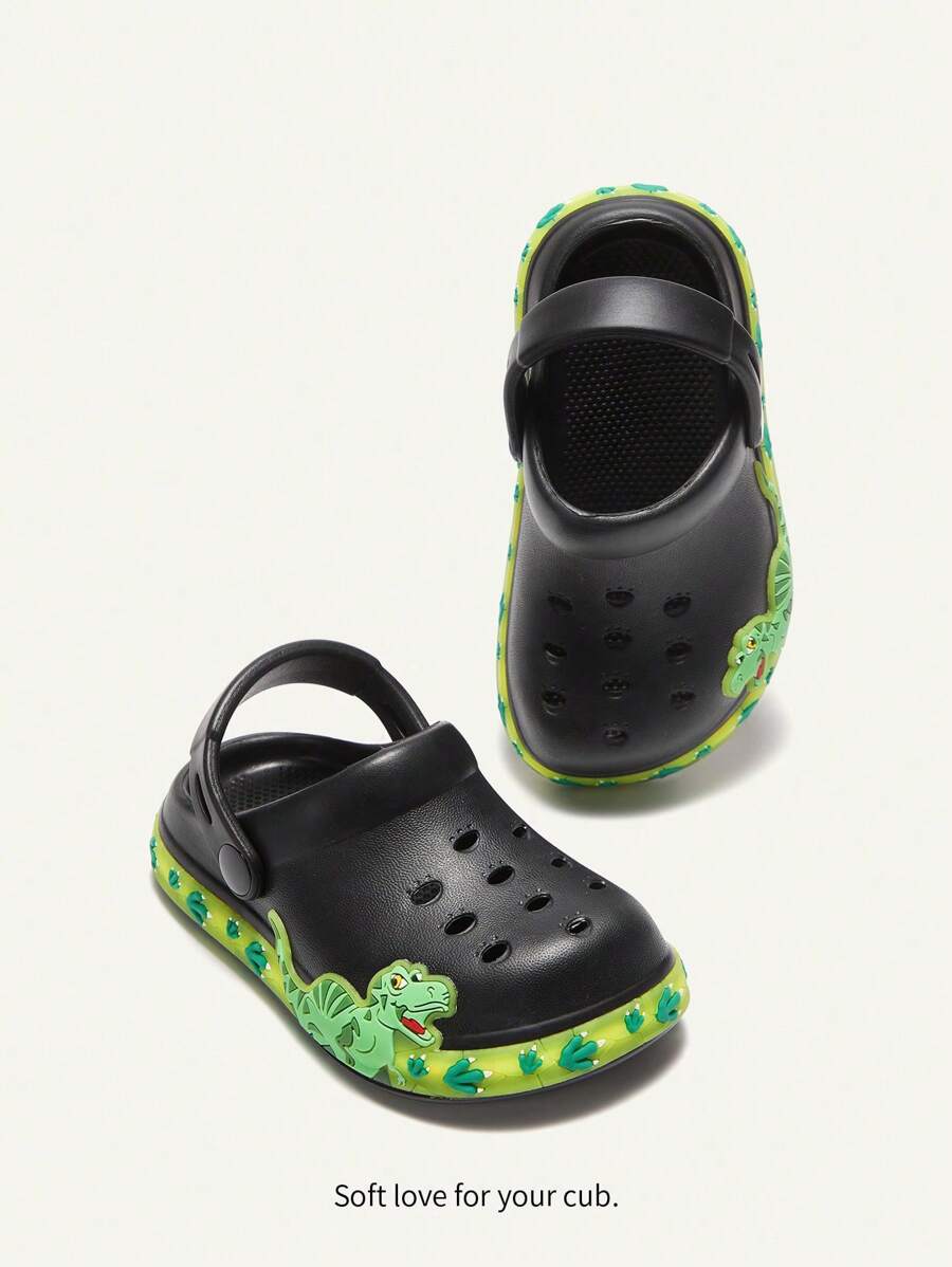 Unisex Green Dinosaur Sandals – Lightweight & Breathable, Cozy Pixies Summer Fashion Cartoon Shoes for Kids