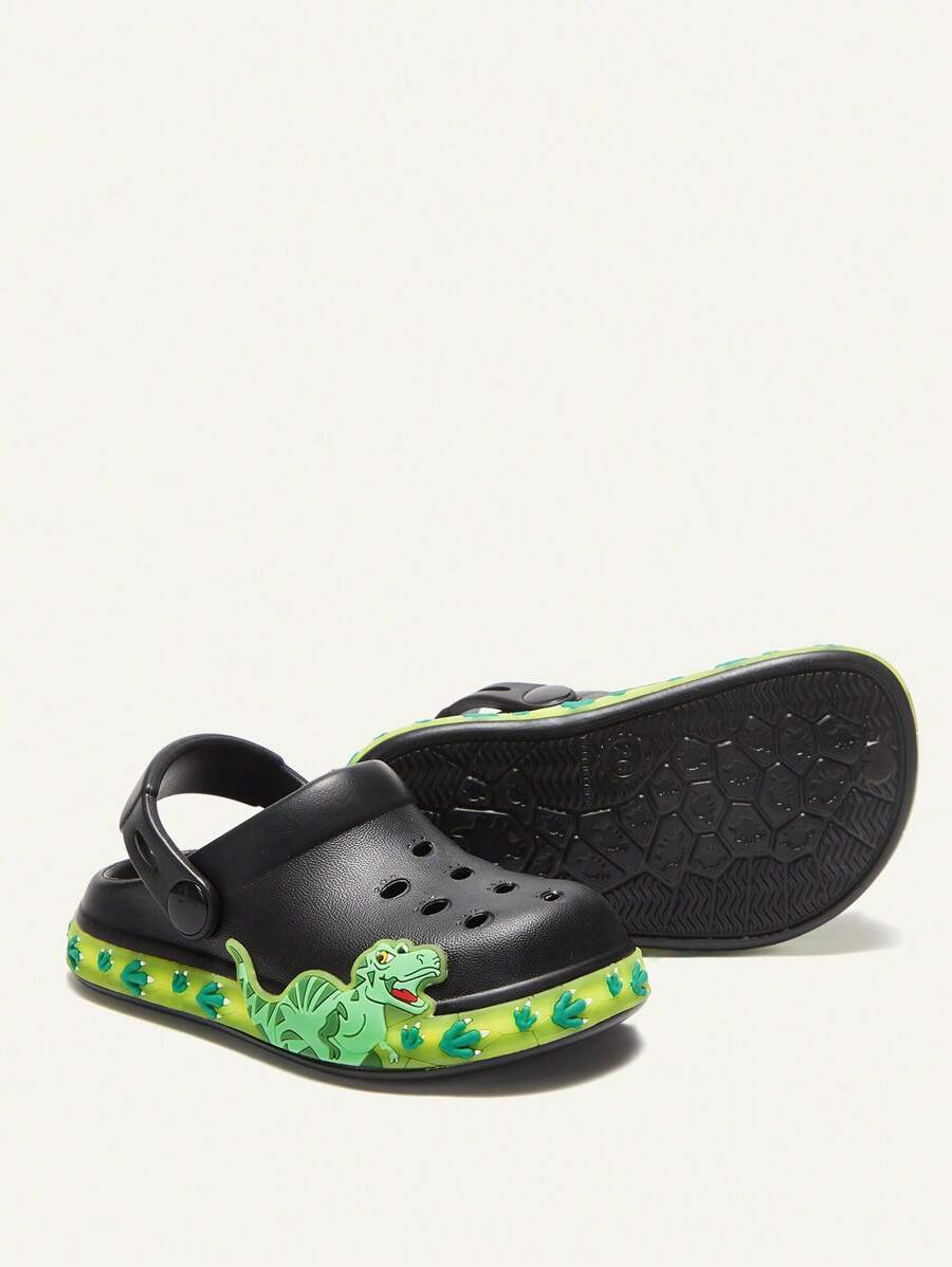 Unisex Green Dinosaur Sandals – Lightweight & Breathable, Cozy Pixies Summer Fashion Cartoon Shoes for Kids