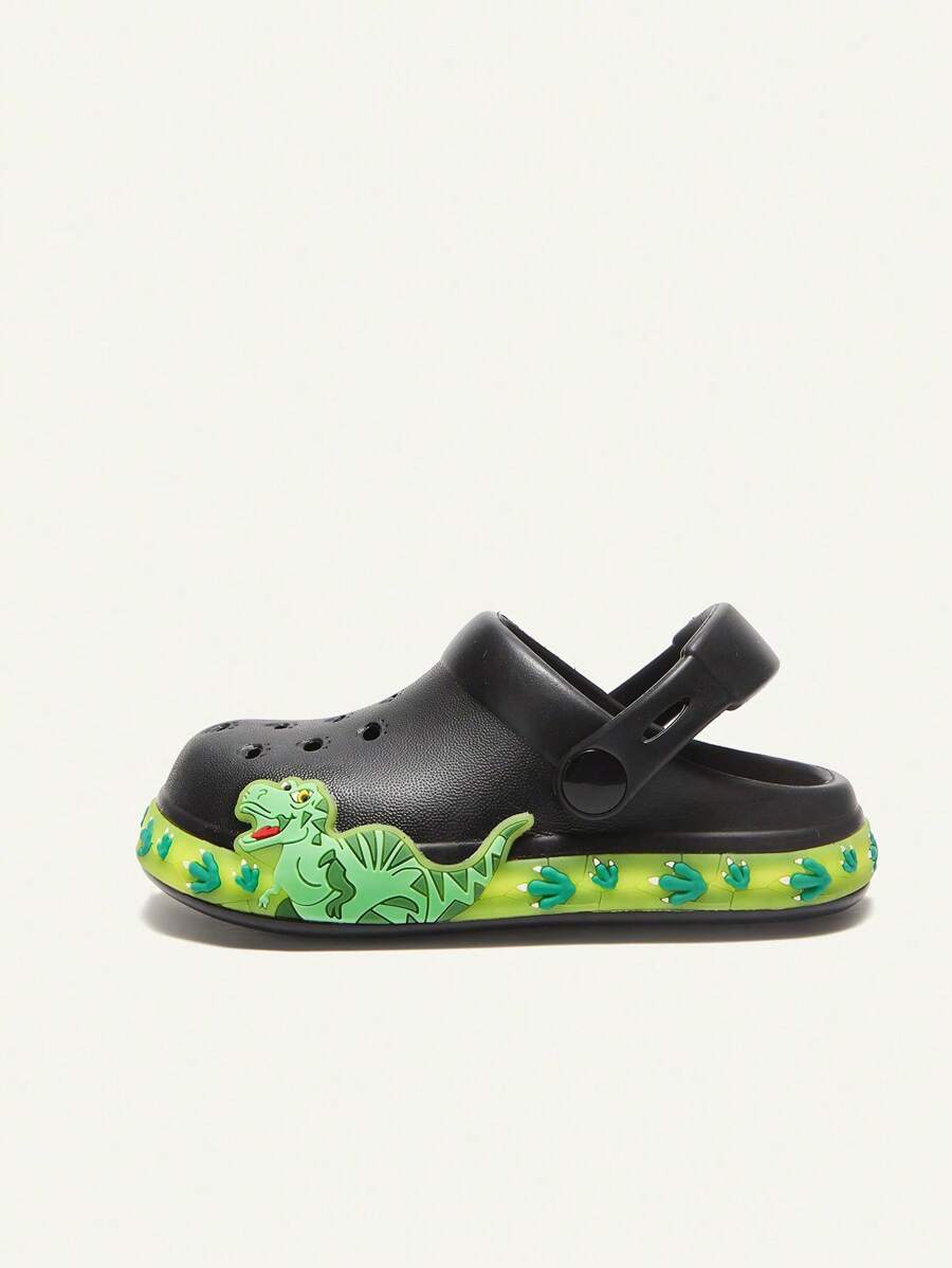 Unisex Green Dinosaur Sandals – Lightweight & Breathable, Cozy Pixies Summer Fashion Cartoon Shoes for Kids