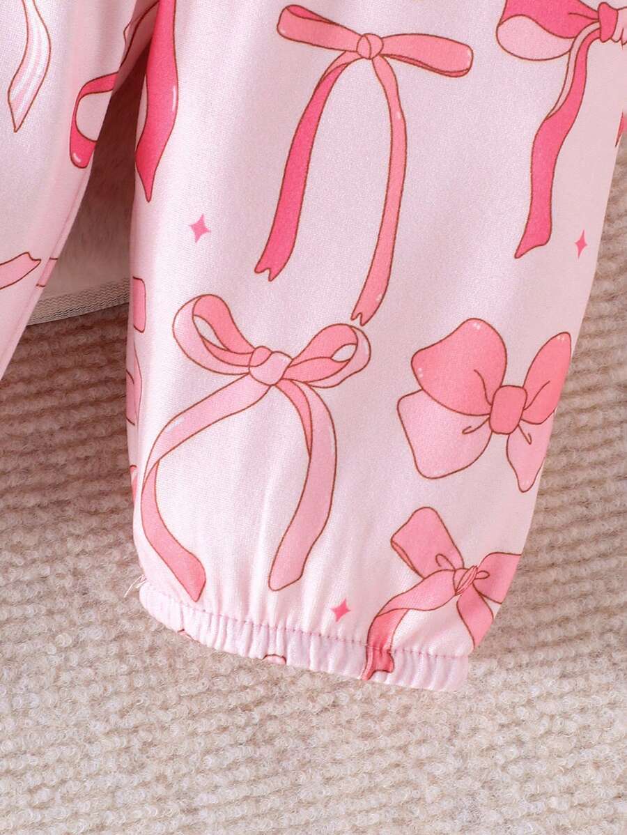 Cute Print Bodysuit Pants Hat and Headband Outfit Set for Spring and Autumn Wear