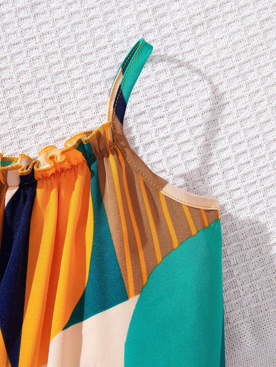 Baby Girl Casual Spaghetti Strap Jumpsuit Cute Sleeveless Summer Vacation Outfit For Newborn Infant Toddler Girls