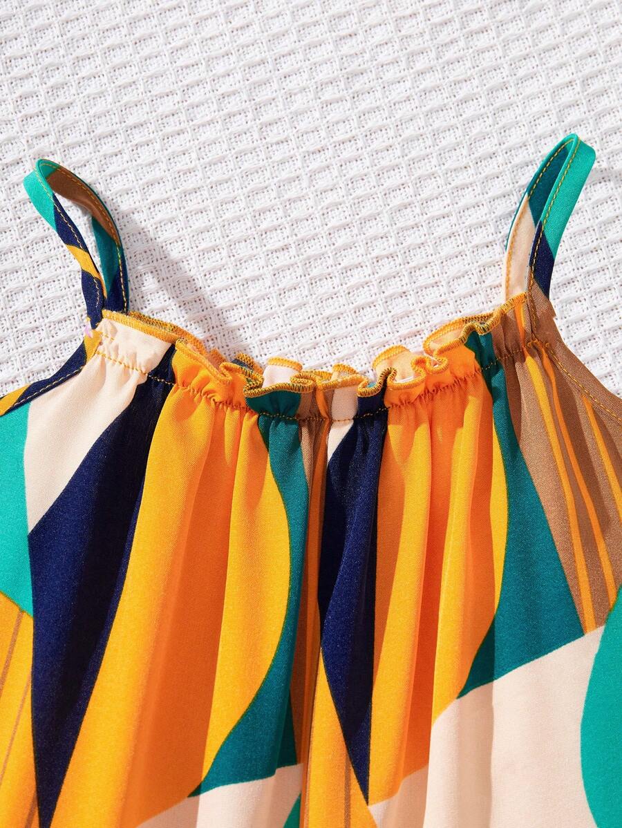 Baby Girl Casual Spaghetti Strap Jumpsuit Cute Sleeveless Summer Vacation Outfit For Newborn Infant Toddler Girls