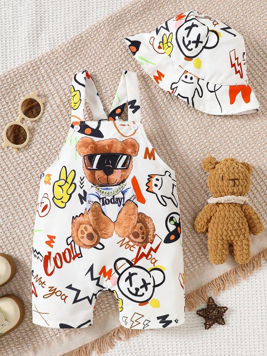 Cute One Piece Shorts Romper For Toddler Boys Summer Street Fashion Outfit