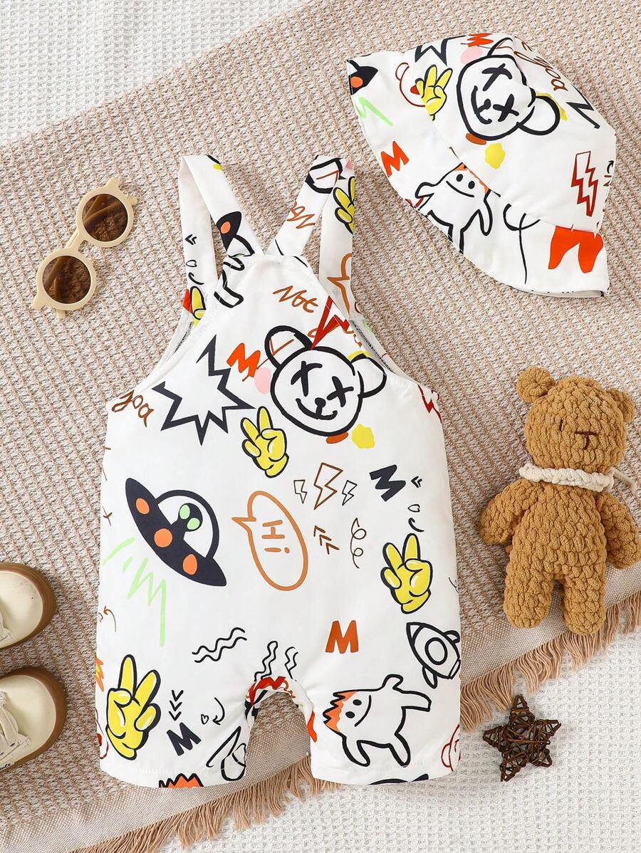 Cute One Piece Shorts Romper For Toddler Boys Summer Street Fashion Outfit