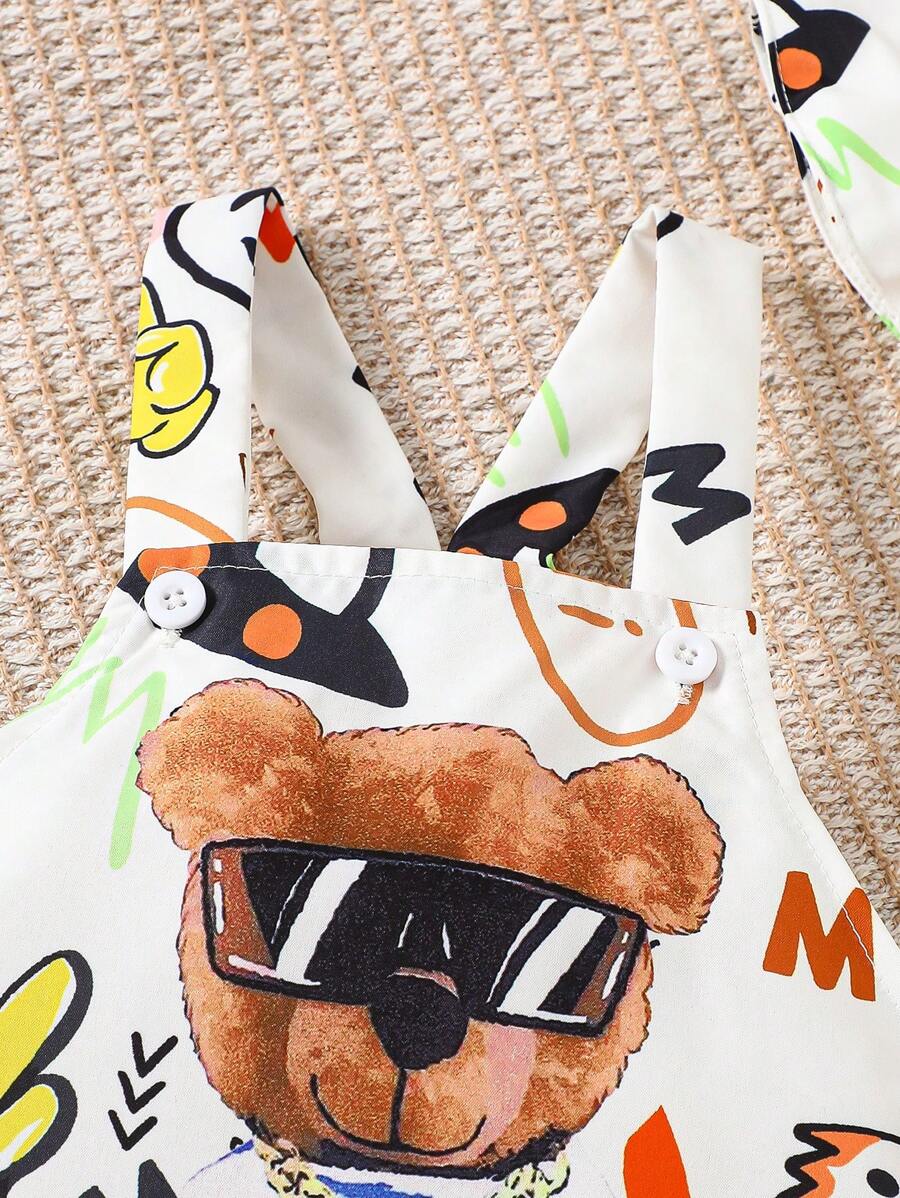 Cute One Piece Shorts Romper For Toddler Boys Summer Street Fashion Outfit