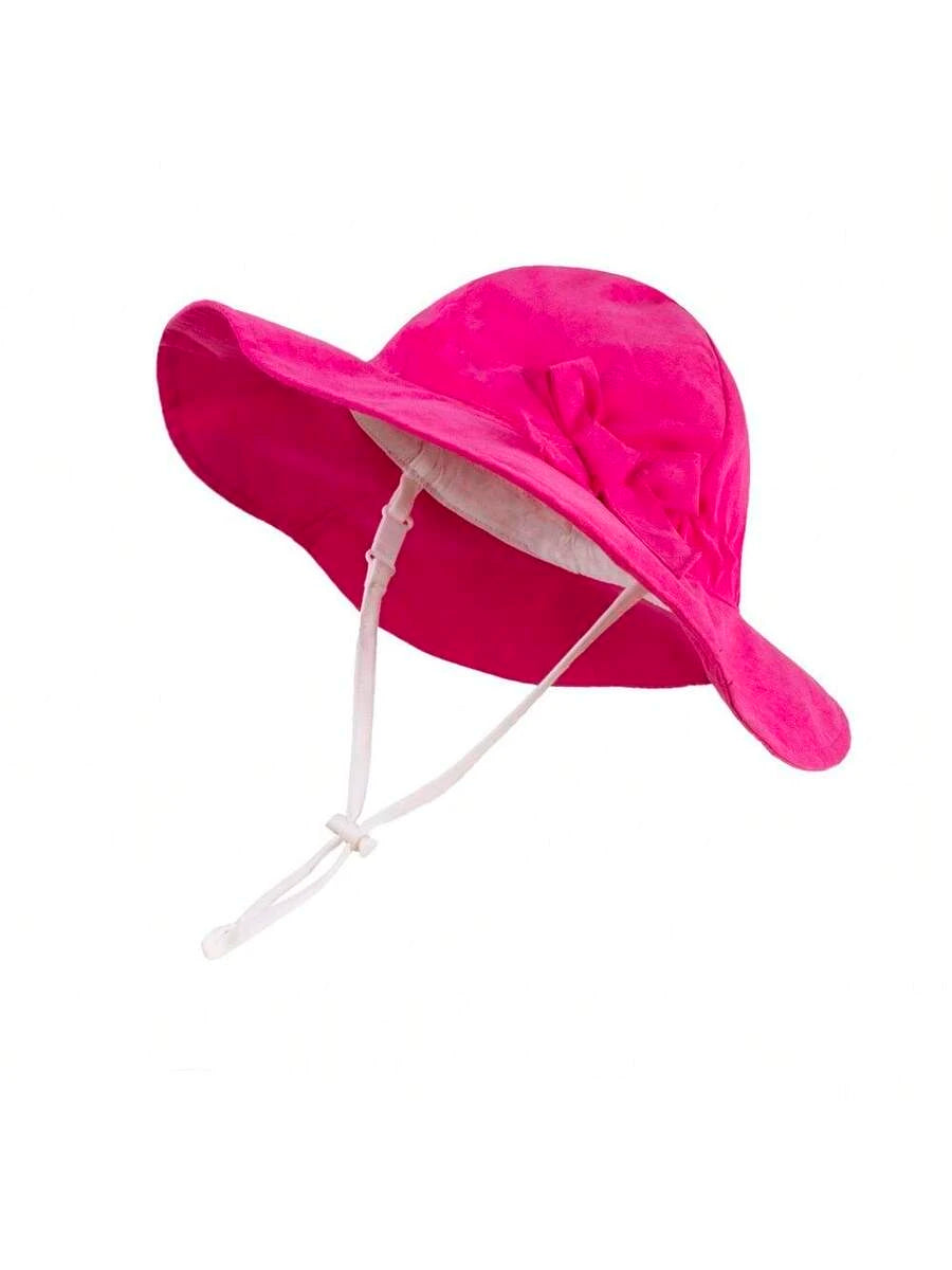 Adjustable Bow Decor Sun Hat for Toddlers and Kids Outdoor Wear