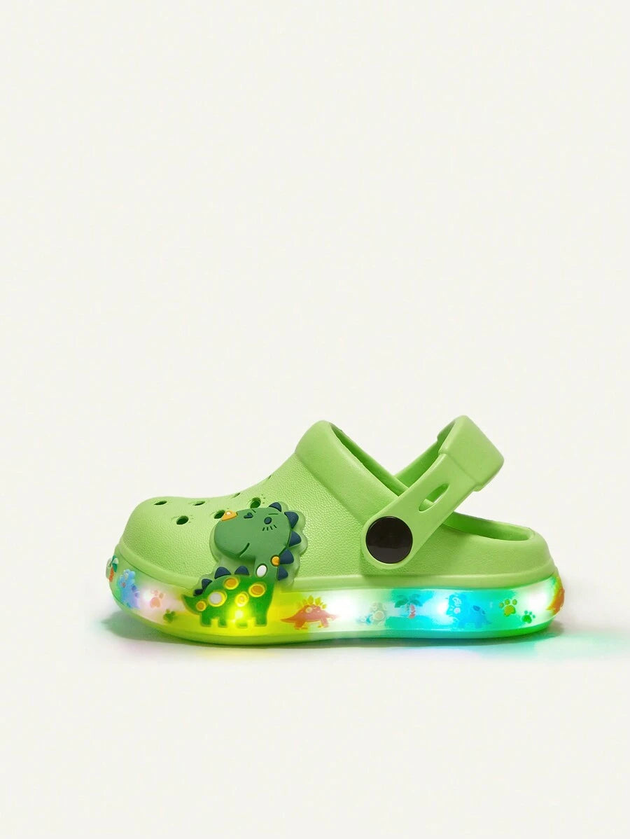 Unisex Green Dinosaur Sandals – Lightweight & Breathable, Cozy Pixies Summer Fashion Cartoon Shoes for Kids