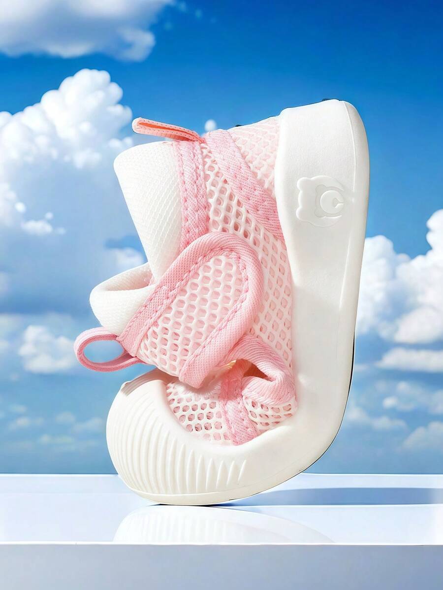 Kids Rainbow Cloud Mesh Sneakers Breathable Hook and Loop Anti Slip Casual Sports Shoes
