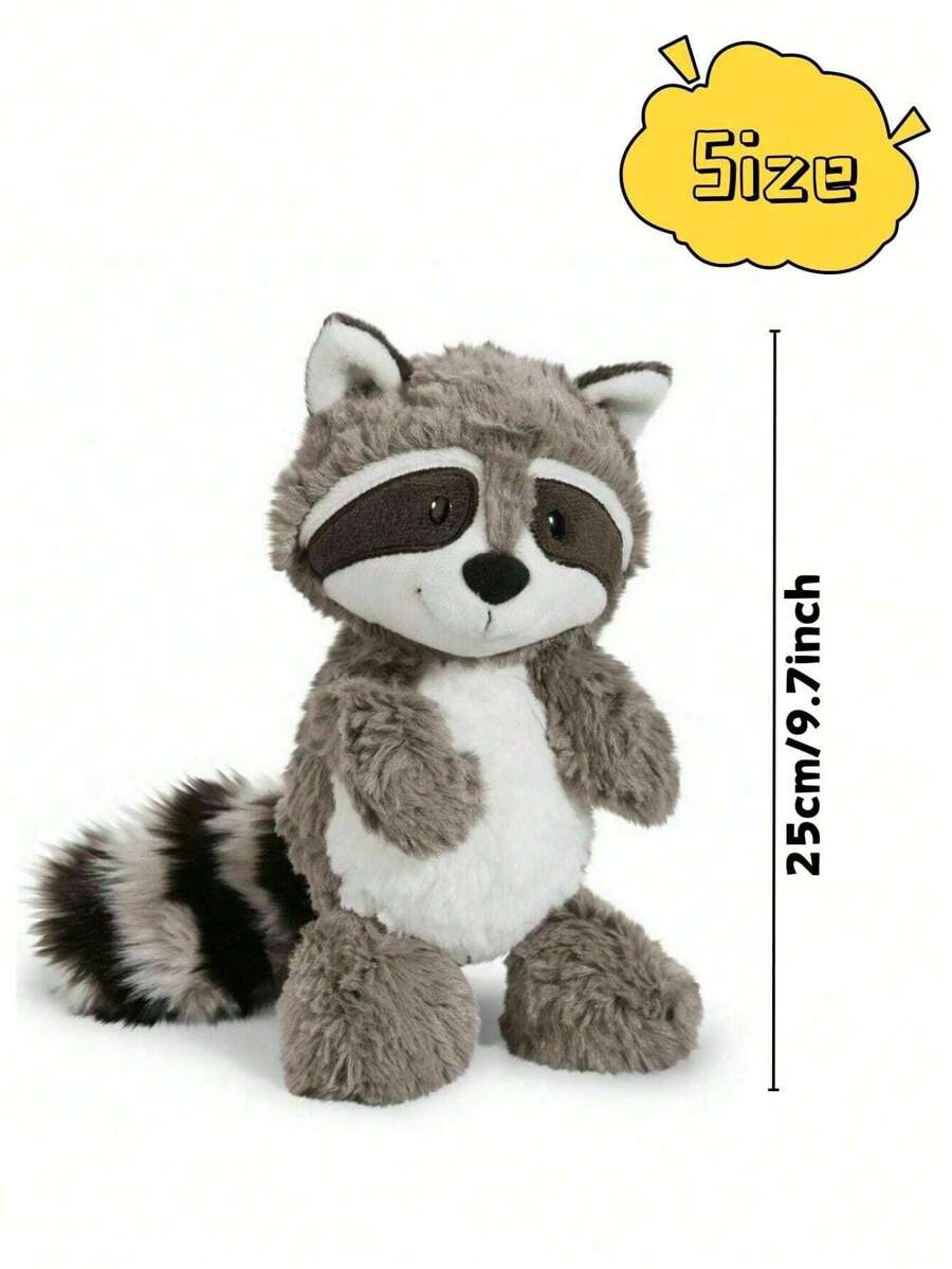 Cute Raccoon Plush Toy Soft Stuffed Animal for Kids and Home Decor