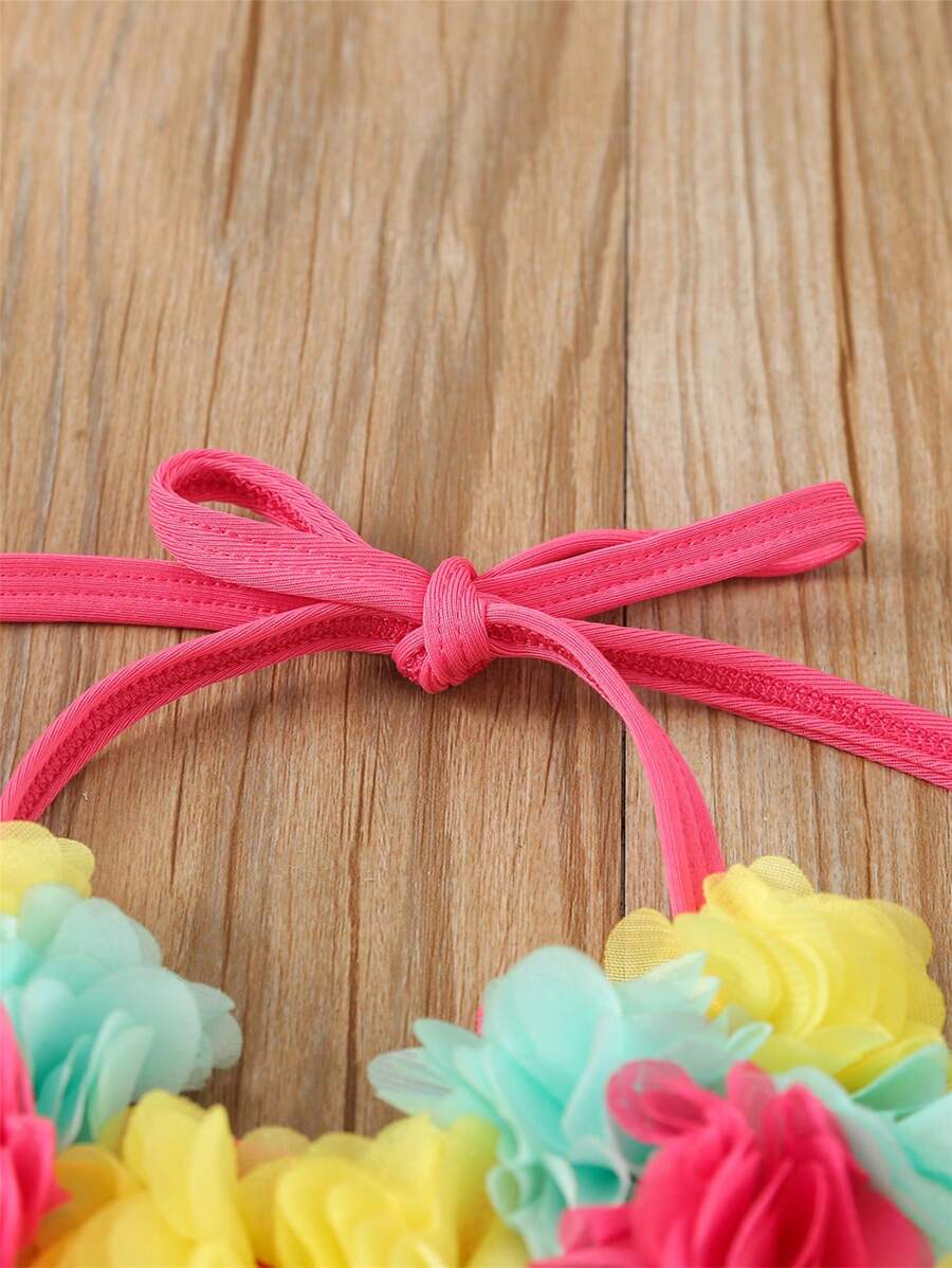 Summer Beach Bikini Outfit For Baby Girls With Halter Top And Matching Hat