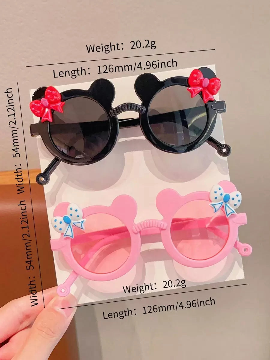 Adorable Kids Bear Shape Bowknot Fashion Glasses Multi Pack Children Trendy Novelty Eyeglasses