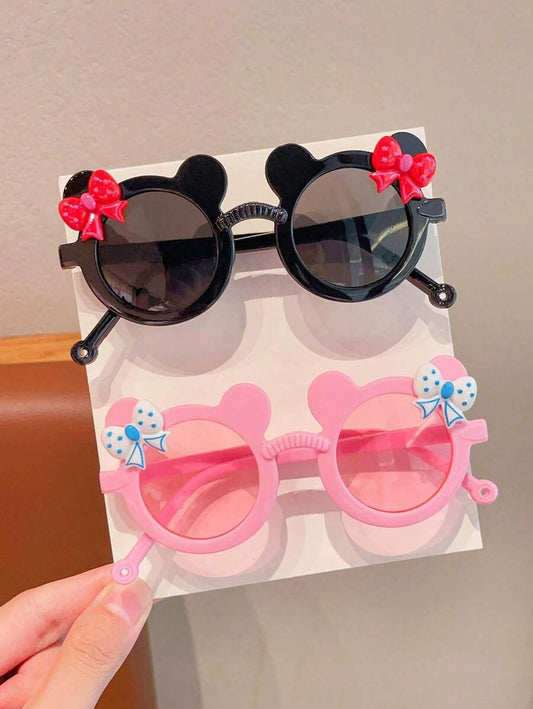 Adorable Kids Bear Shape Bowknot Fashion Glasses Multi Pack Children Trendy Novelty Eyeglasses
