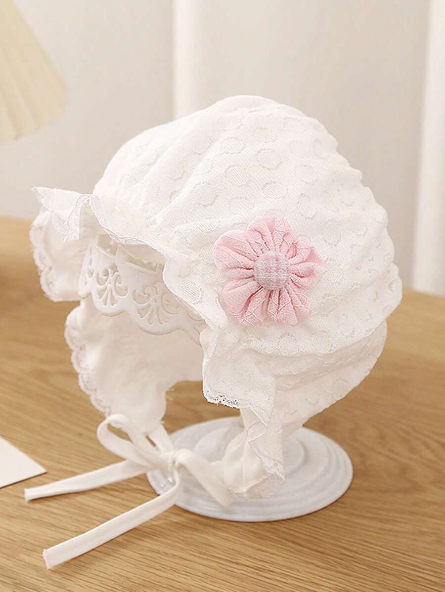 Lace Flower Princess Bonnet Hat for Cute Spring and Summer Wear