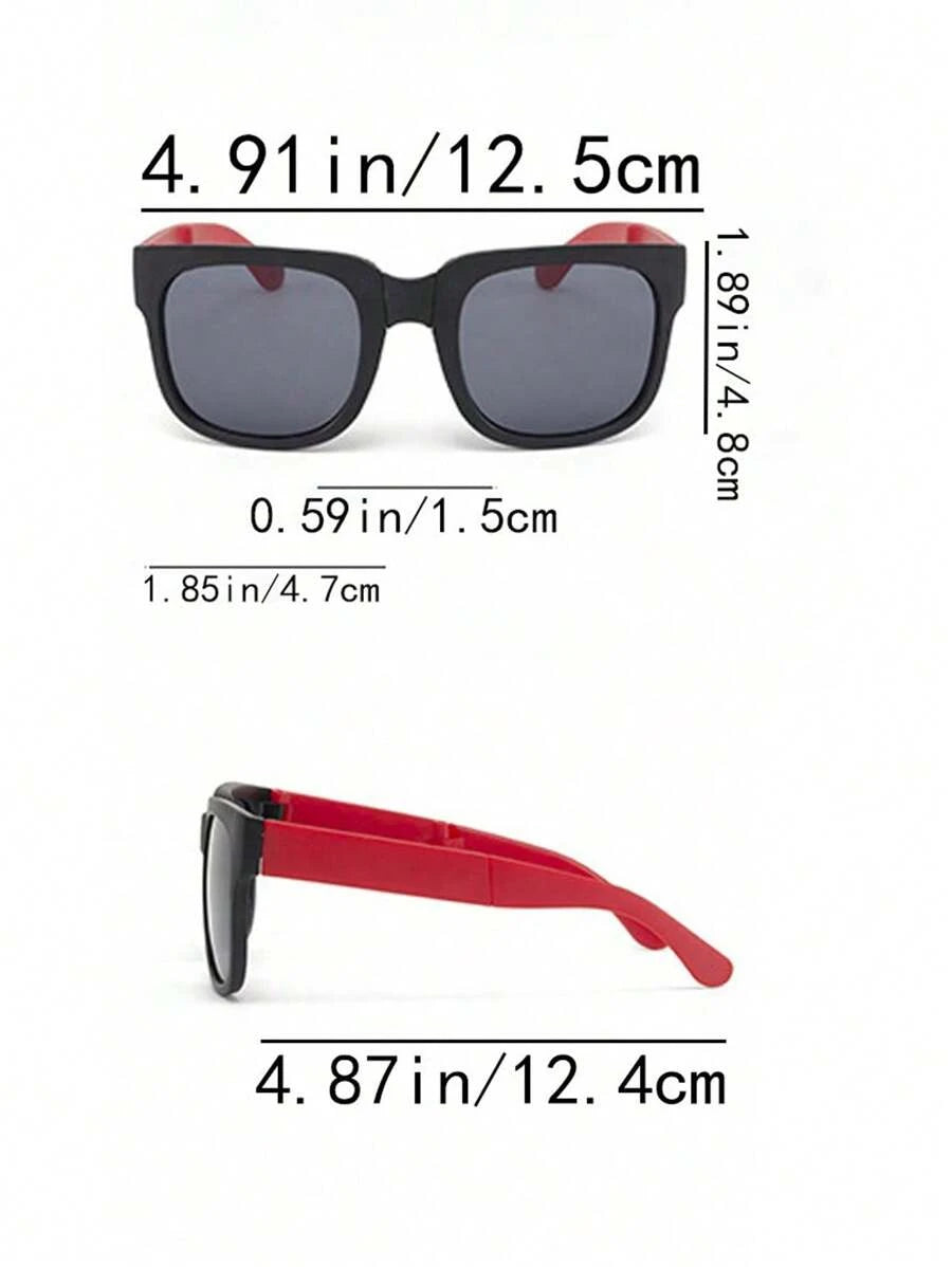 2 Pairs 1pc Cute Folding Kids Fashion Glasses with Complimentary Case