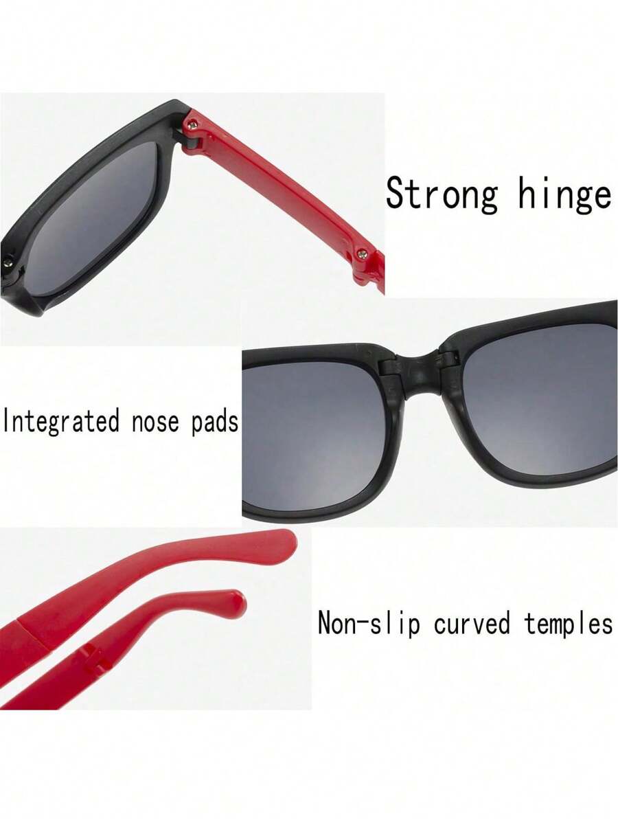 2 Pairs 1pc Cute Folding Kids Fashion Glasses with Complimentary Case