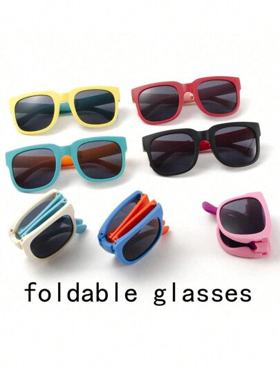 2 Pairs 1pc Cute Folding Kids Fashion Glasses with Complimentary Case