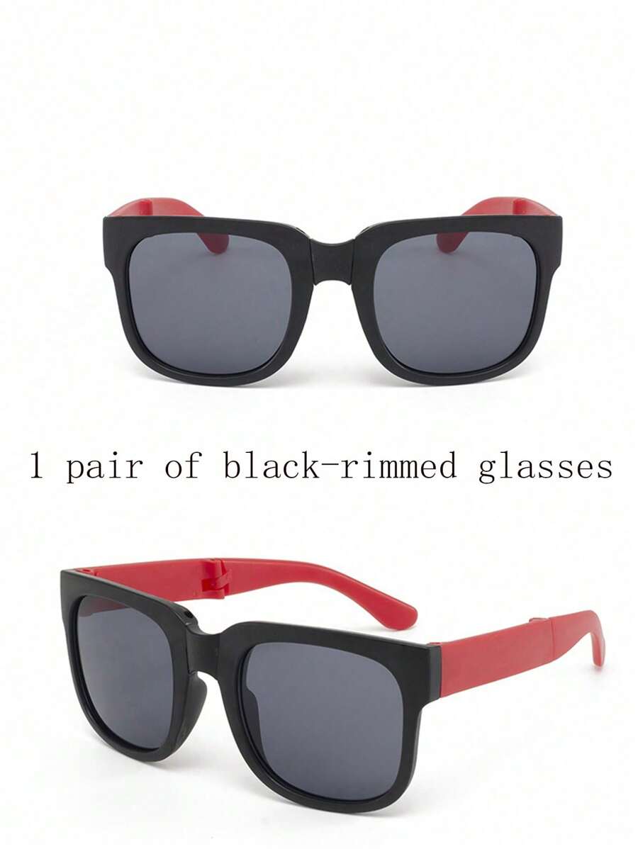 2 Pairs 1pc Cute Folding Kids Fashion Glasses with Complimentary Case
