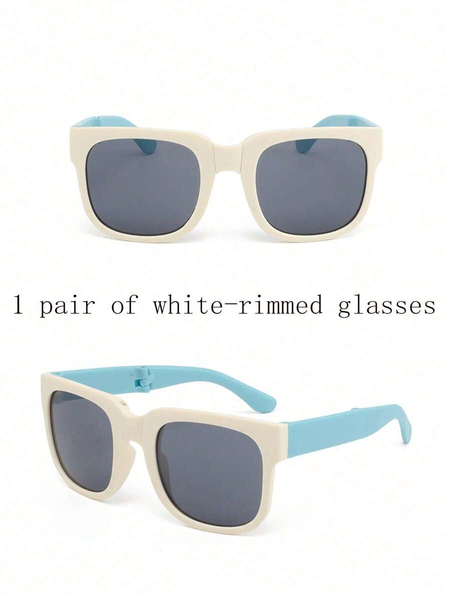 2 Pairs 1pc Cute Folding Kids Fashion Glasses with Complimentary Case