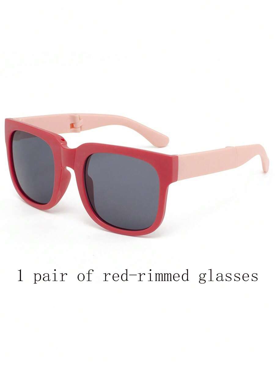 2 Pairs 1pc Cute Folding Kids Fashion Glasses with Complimentary Case