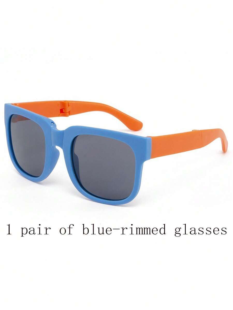 2 Pairs 1pc Cute Folding Kids Fashion Glasses with Complimentary Case