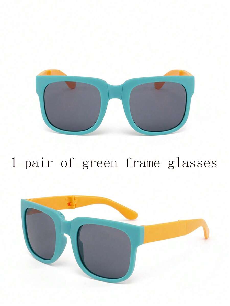 2 Pairs 1pc Cute Folding Kids Fashion Glasses with Complimentary Case