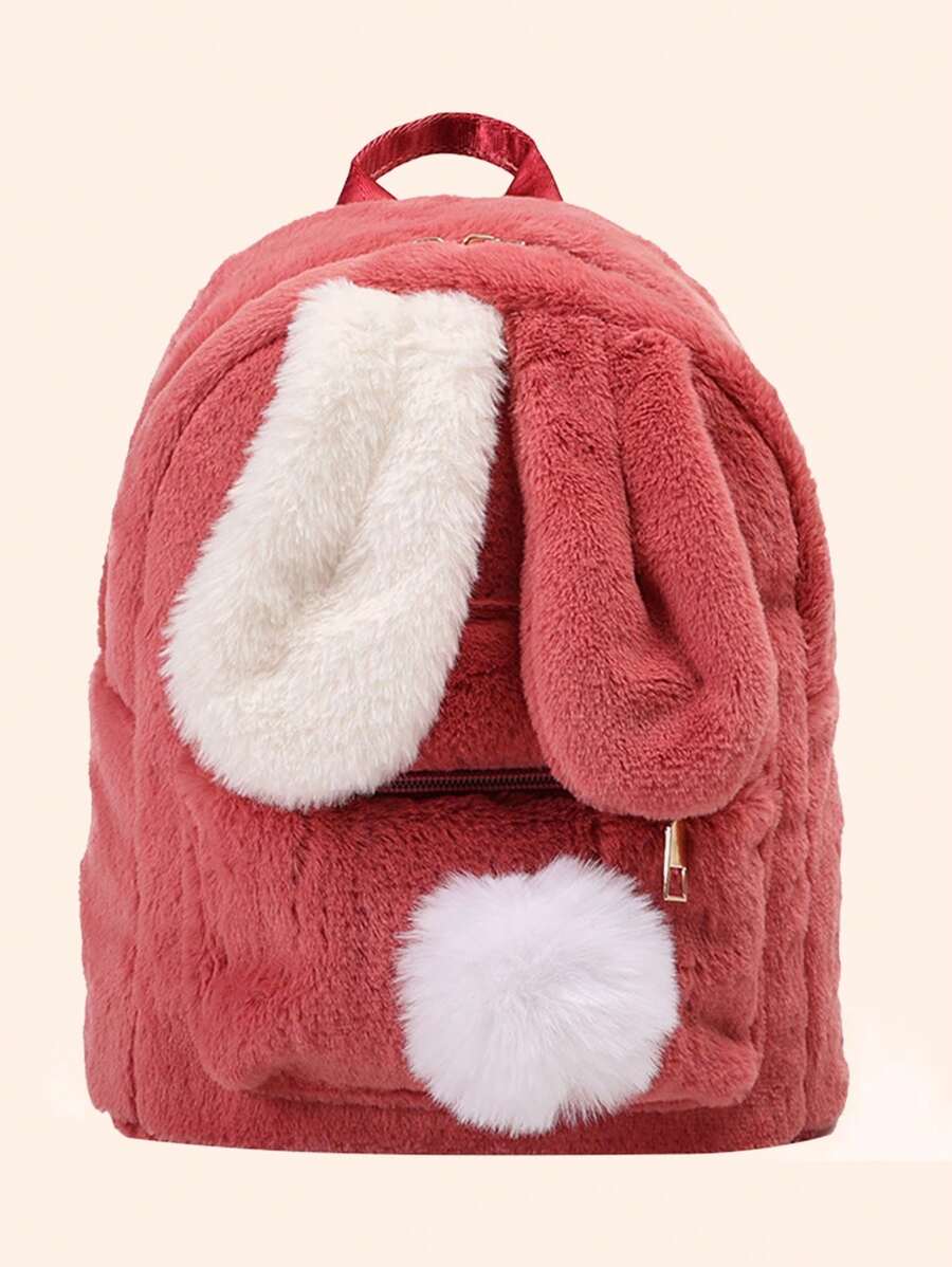 Personalized Bunny Ear Plush Backpack – Custom Embroidered Name School Bag