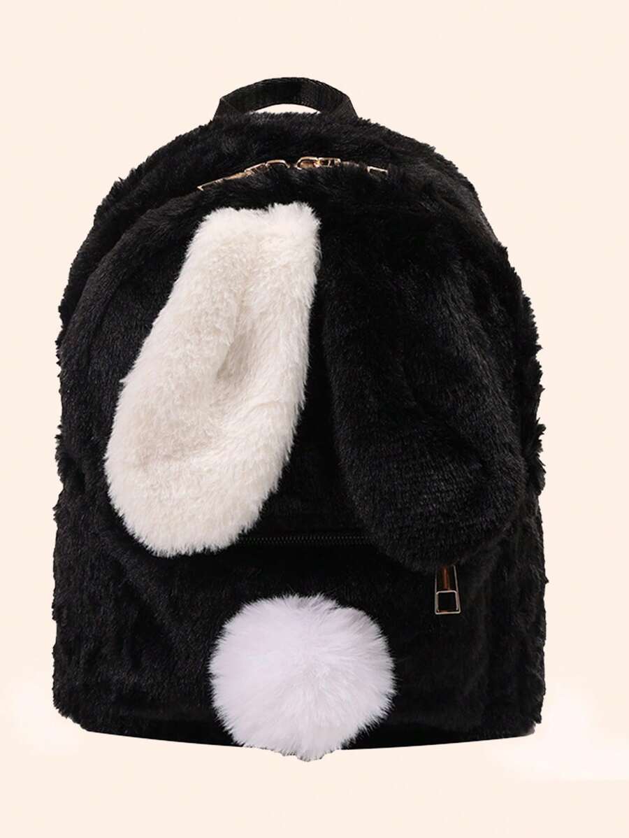 Personalized Bunny Ear Plush Backpack – Custom Embroidered Name School Bag