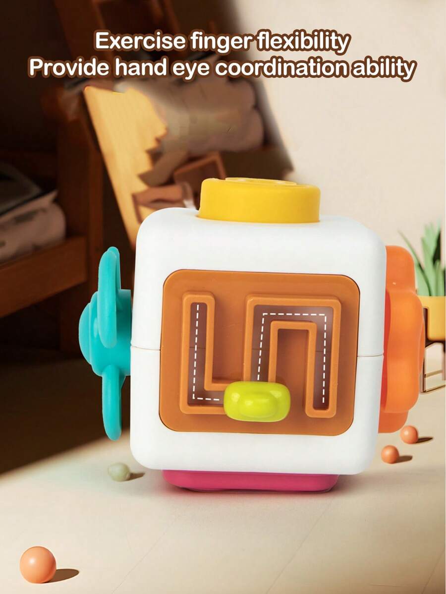 Montessori Wooden Activity Cube Toy Multifunctional Early Learning Educational Toy for Toddlers