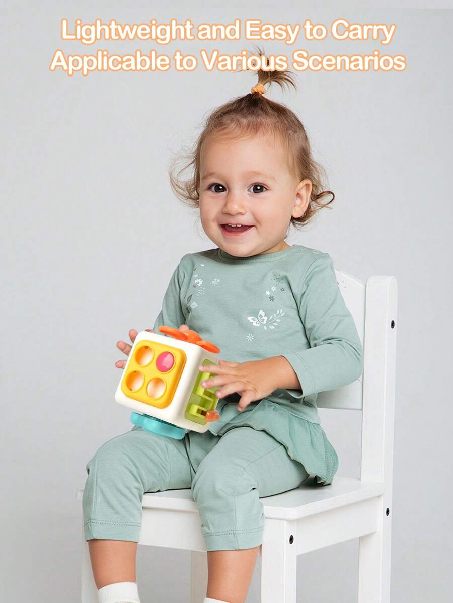 Montessori Wooden Activity Cube Toy Multifunctional Early Learning Educational Toy for Toddlers