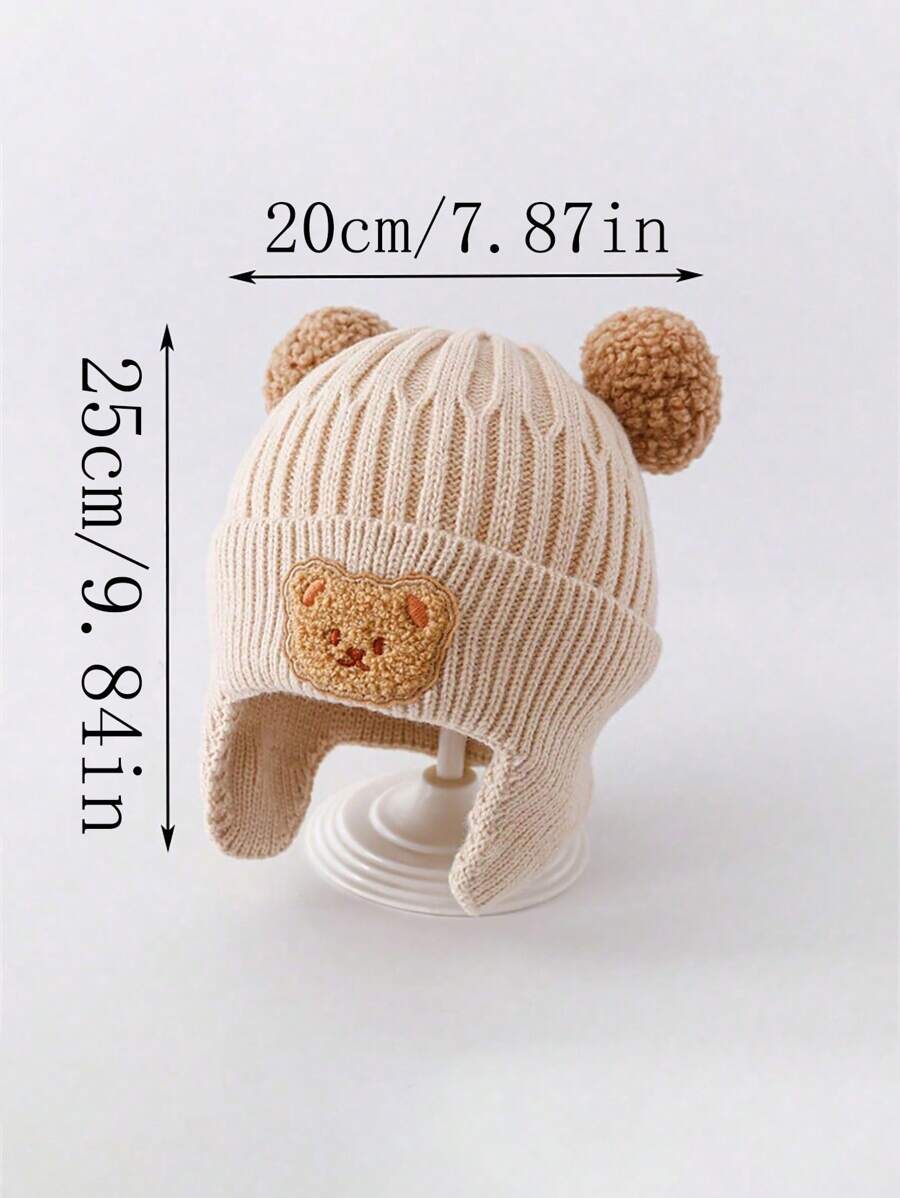 Bear Ear Knitted Winter Beanie Hat for Cute Warm Outdoor Wear