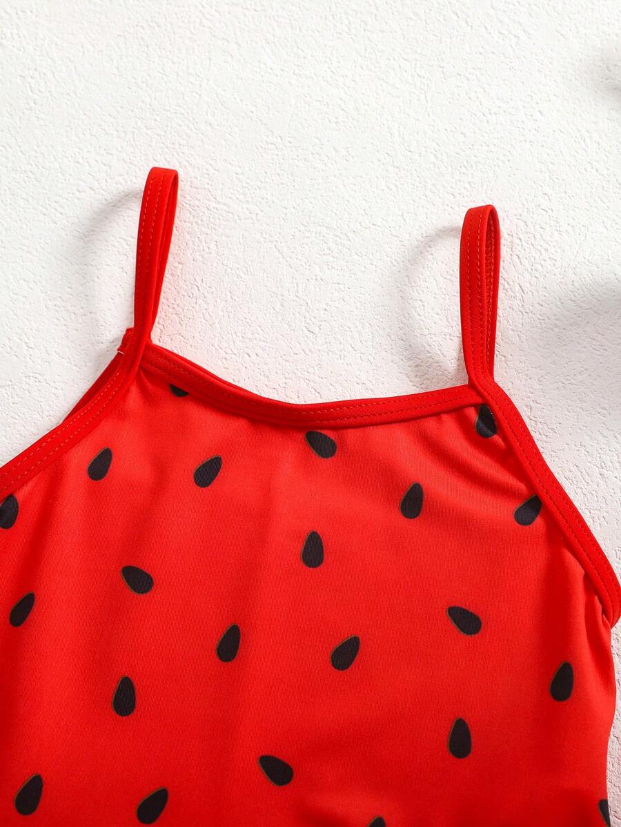 Summer Beach Swimsuit For Toddler Girls With Fun Watermelon Print