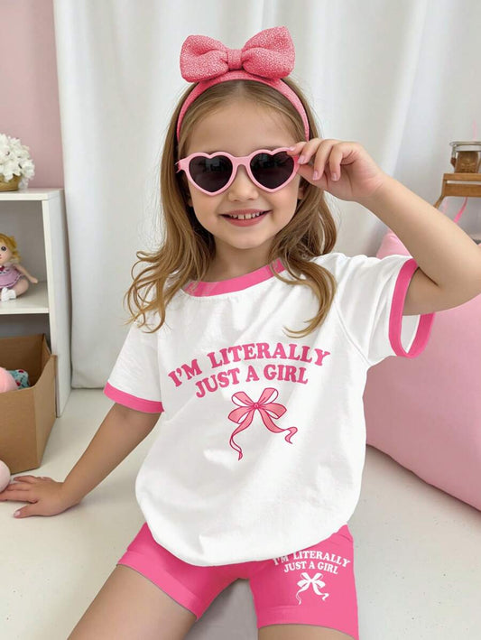 "In My Toddler Era" Crew Neck T-Shirt and Shorts Spring/Summer Outfit for Girls
