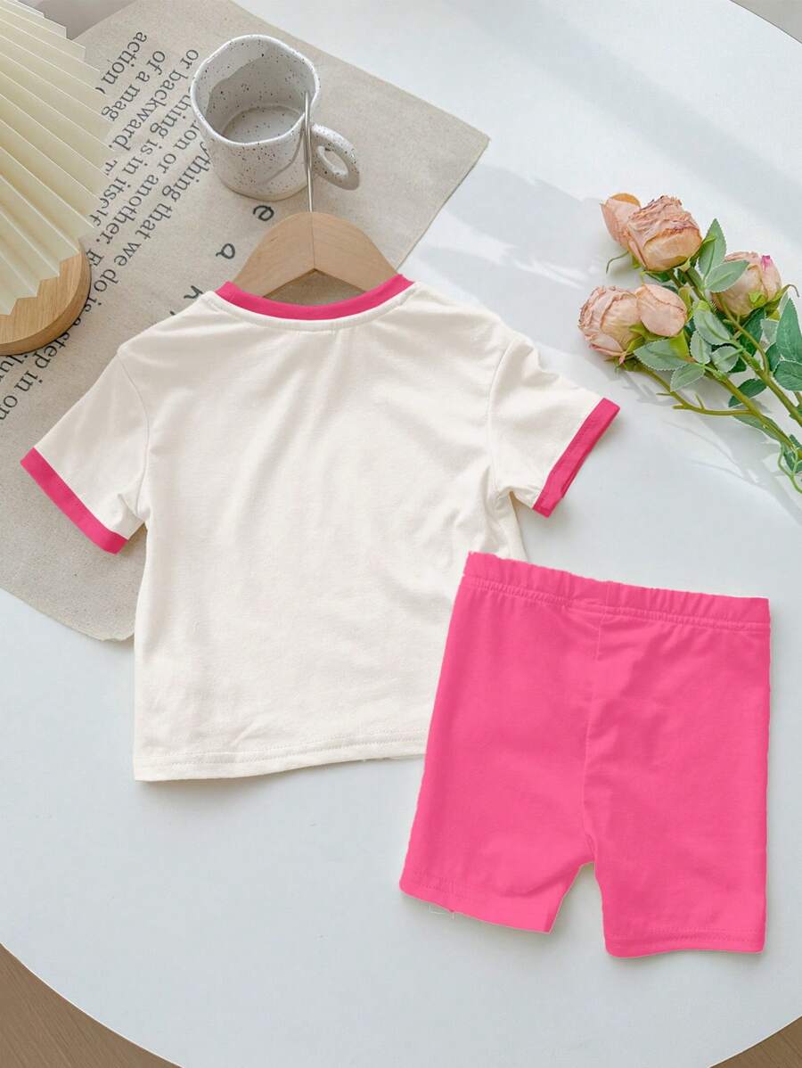 "In My Toddler Era" Crew Neck T-Shirt and Shorts Spring/Summer Outfit for Girls