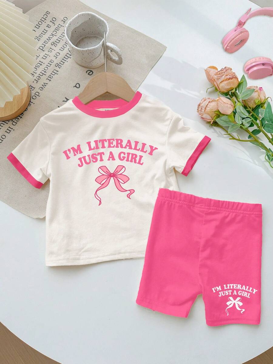 "In My Toddler Era" Crew Neck T-Shirt and Shorts Spring/Summer Outfit for Girls