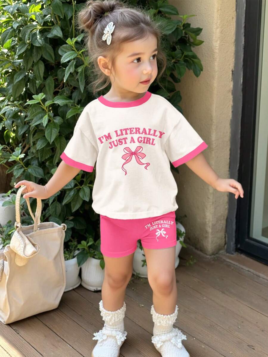 "In My Toddler Era" Crew Neck T-Shirt and Shorts Spring/Summer Outfit for Girls