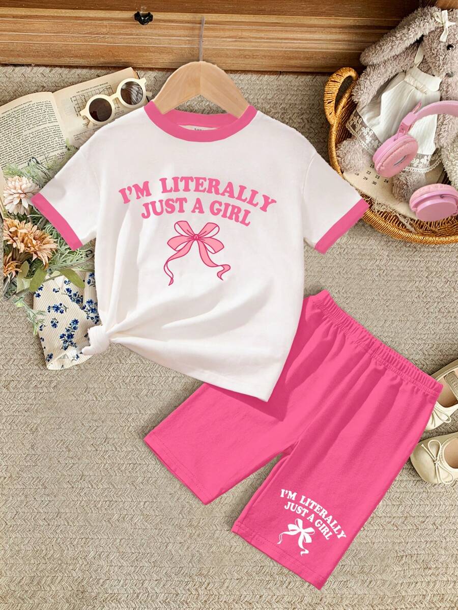 "In My Toddler Era" Crew Neck T-Shirt and Shorts Spring/Summer Outfit for Girls