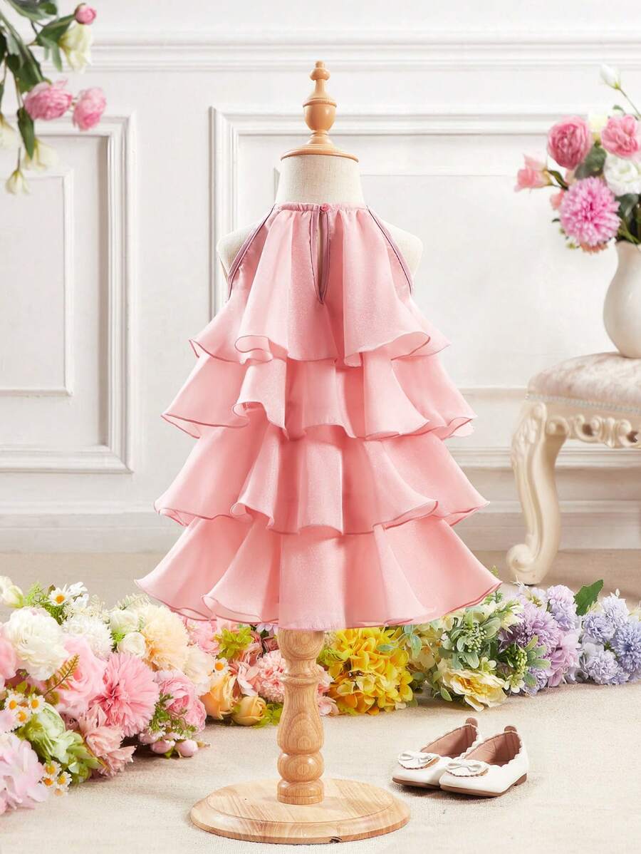 Toddler Girls Sleeveless Floral Sundress With Ruffle Detail Cute Party Wear