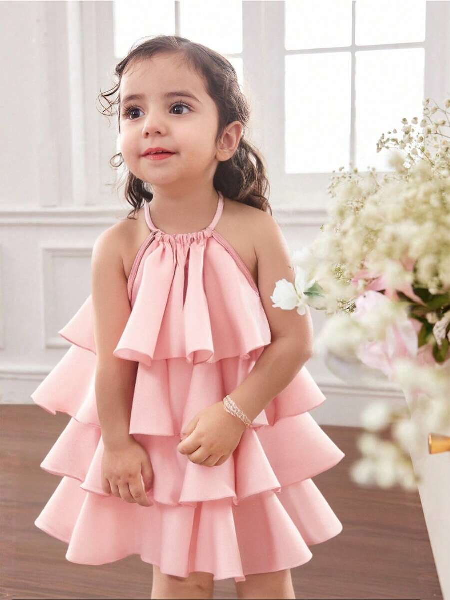 Toddler Girls Sleeveless Floral Sundress With Ruffle Detail Cute Party Wear