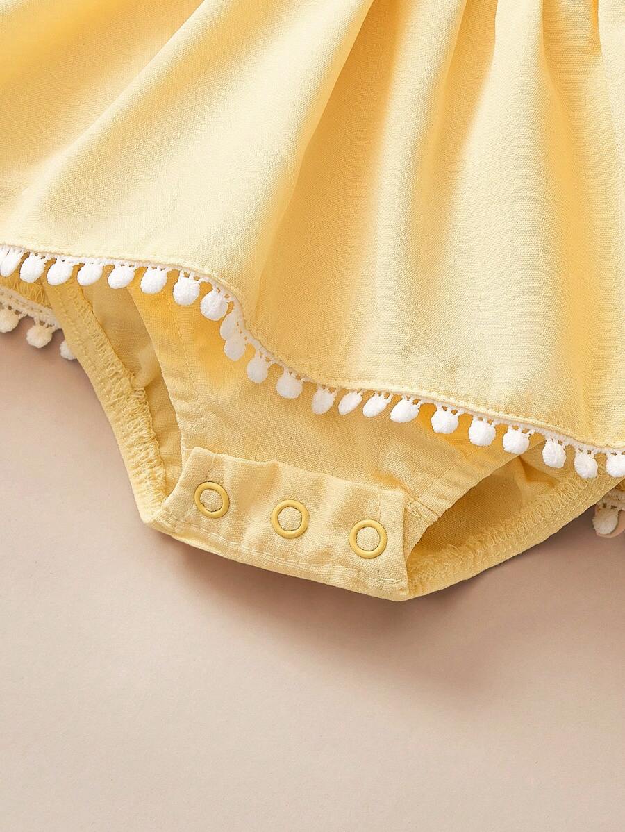 Baby Floral Print Ruffle Sleeveless Romper Dress for Spring Daily Wear