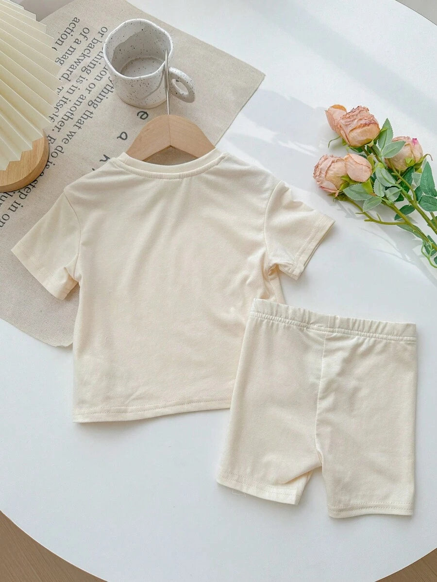 "In My Toddler Era" Crew Neck T-Shirt and Shorts Spring/Summer Outfit for Girls